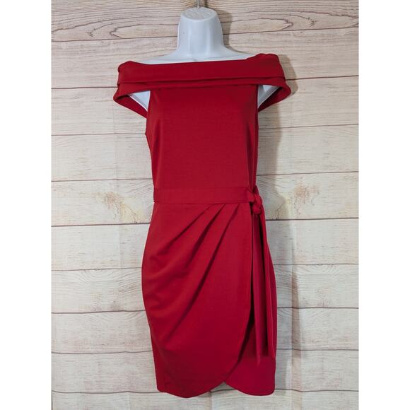 Red Off-The-Shoulder Body con Dress by Lulu’s Size Sm Mini Summer - Picture 2 of 7